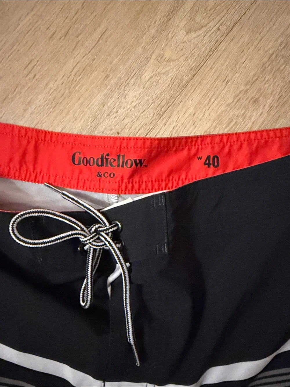 Goodfellow & Co Black, Gray & Red Men’s Gradient Board Shorts